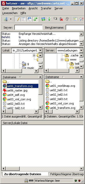 lokal arbeiten & am server anzeigen